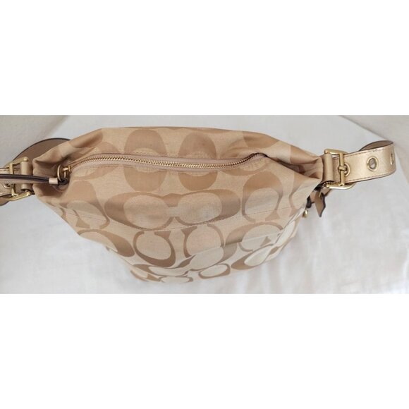 Coach Yellow Tan f15067 Leather Carly Signature Duffle Crossbody Convertible Bag - Picture 4 of 9